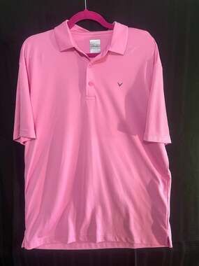 Callaway Opti-Dri Performance Pink Short Sleeve Golf Polo Shirt